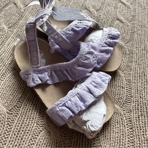 NWT Carter’s Baby Girl Sandals, Lavender Ruffle, Size 3 / 6-9 Months